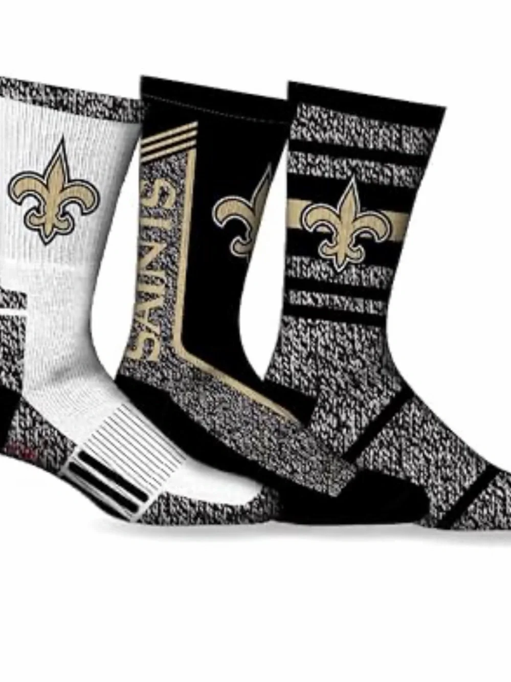 NFL New Orleans Saints Crew Socks - White and Gold